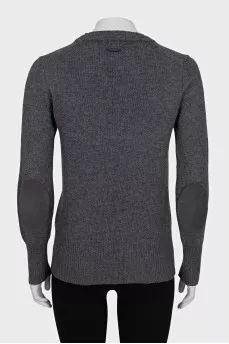 Cashmere sweater with patches