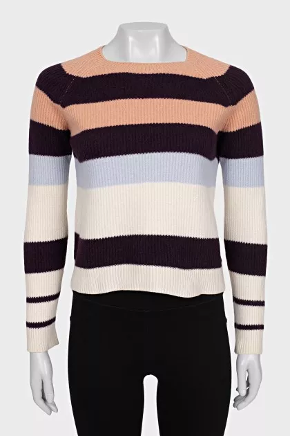 Cropped jumper made of wool and cashmere