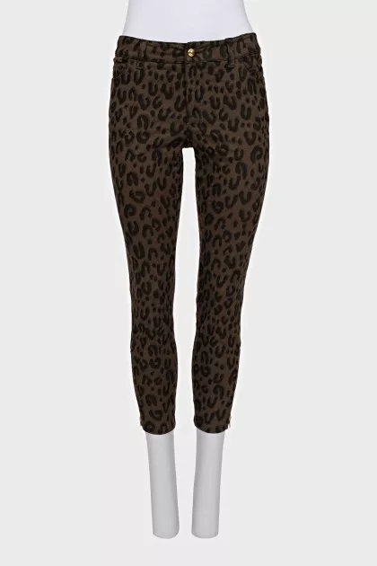 Slim-fit trousers with a print