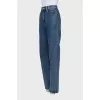 Straight-leg jeans decorated with rhinestones