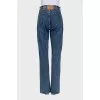 Straight-leg jeans decorated with rhinestones