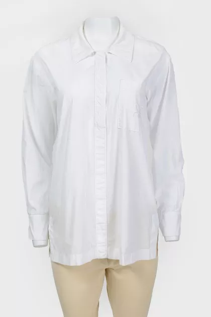 Button down shirt with embroidered brand logo