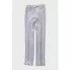 Silver trousers with creases