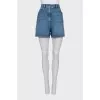 Denim shorts with branded decor