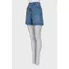 Denim shorts with branded decor