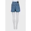 Denim shorts with branded decor