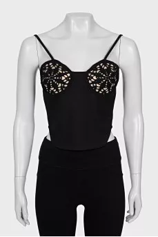Black top with knitted top
