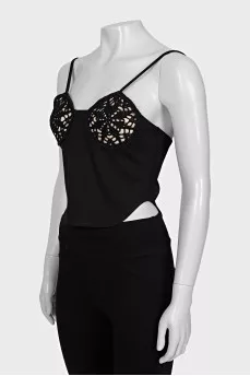 Black top with knitted top