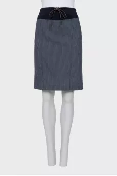 Pinstripe wool skirt