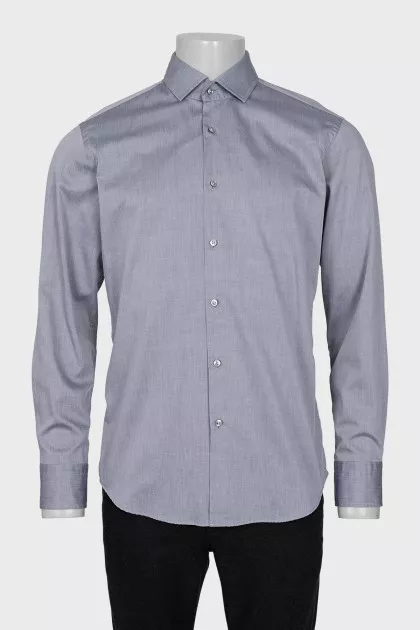 Men's gray straight-cut shirt