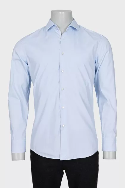Men's straight shirt in light blue