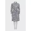 Silk dress with black print