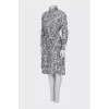 Silk dress with black print