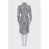 Silk dress with black print