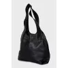 Leather bag with a gold lock