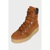Suede boots with high soles