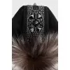 Hat decorated with fox fur