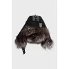 Hat decorated with fox fur
