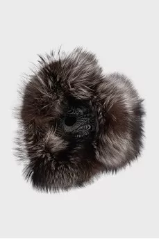 Hat decorated with fox fur