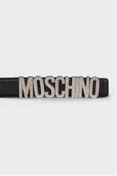Leather belt with 3D letters