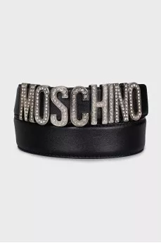 Leather belt with 3D letters