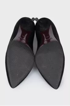 Black suede pumps