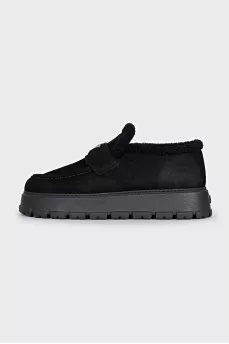 Suede insulated loafers