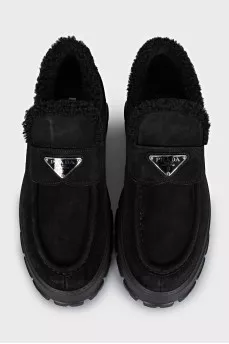 Suede insulated loafers