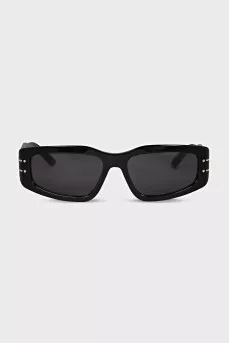 Black sunglasses with gold logo
