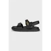 Dioract black leather sandals