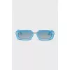 Narrow sunglasses with blue frames
