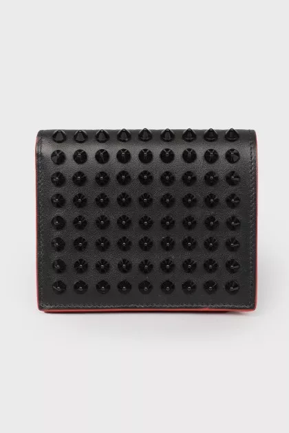 Leather wallet with spikes
