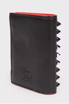Leather wallet with spikes