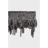 Silver choker with rhinestone fringe