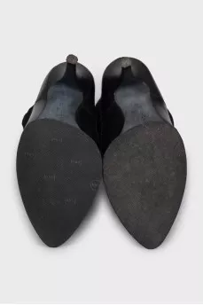 Leather and suede boots with tassels