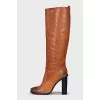 Gradient leather boots