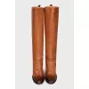 Gradient leather boots
