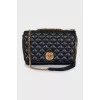 Leather crossbody bag with gold-tone hardware