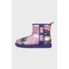 Purple rubber boots