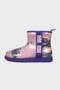 Purple rubber boots