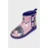 Purple rubber boots