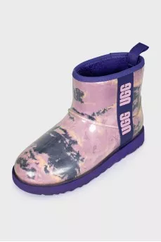 Purple rubber boots