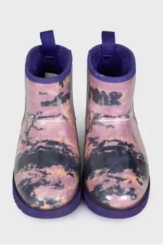 Purple rubber boots
