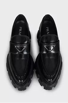 Black loafers with a chunky sole