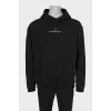 Men's black hoodie with brand logo