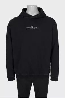 Men's black hoodie with brand logo