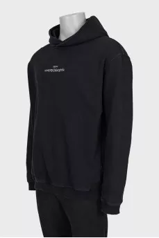Men's black hoodie with brand logo