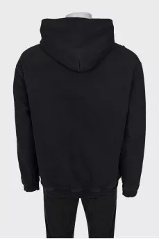 Men's black hoodie with brand logo