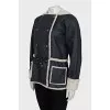 Blue sheepskin coat