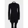 Wool cardigan with brand logo